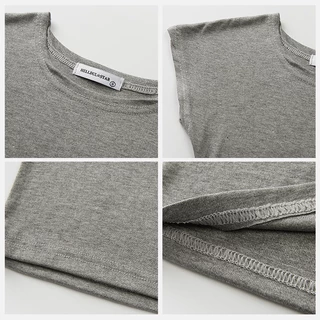 HELLDUL T0004เสื้อยืดคอกลมแขนสั้นเอวตัดสั้นผ้านุ่มสีหลายสี สไตล์คลาสสิก ส่งจากไทย