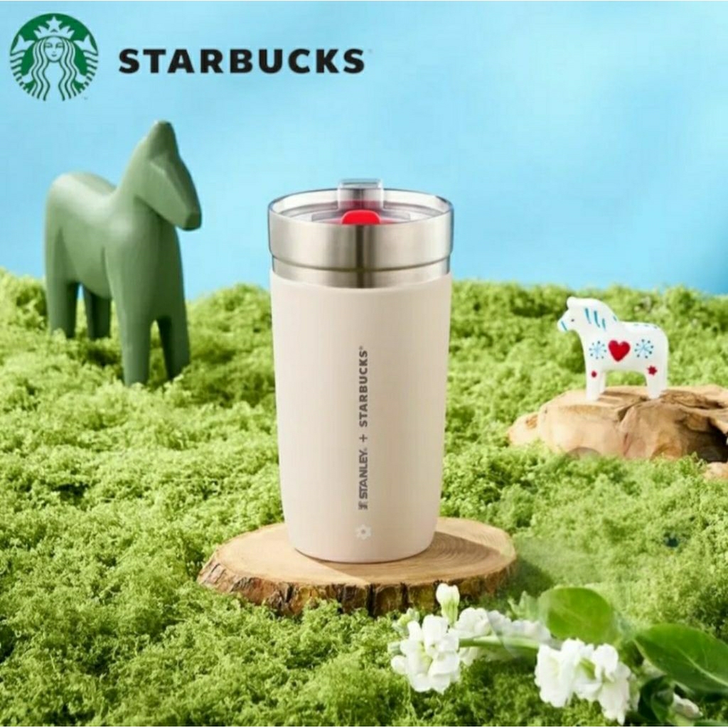แก้ว Starbucks ทัมเบลอร์คอลเลกชันใหม่ ของแท้ 100%     Starbucks Stainless Steel Milky Cherry Blossom Tumbler 20 oz. ราคา ถูกที่สุด ดีลบีเคเค แกลเลอรีภาพที่ 2