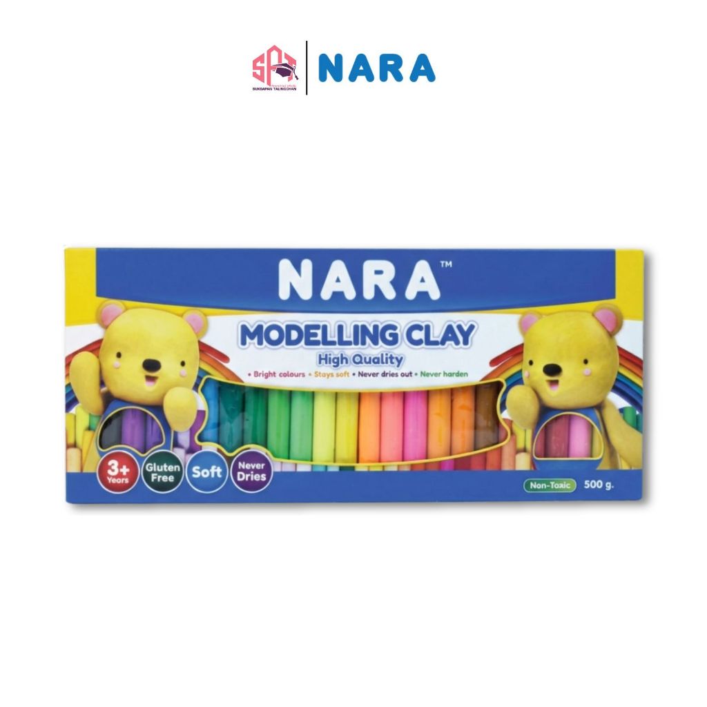 NARA ดินน้ำมัน ขนาด 500กรัม 24 สี แท่งกลม ไร้สารพิษ รุ่น BX-500 / ชิ้น