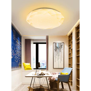 OIMIU โคมไฟเพดาน ไฟ LED 72W/48W/36W ไฟติดเพดาน 3 สีเปลี่ยน/สีขาว ไฟเพดาน LED ไฟห้องนอน เพดาน ไฟเพชร