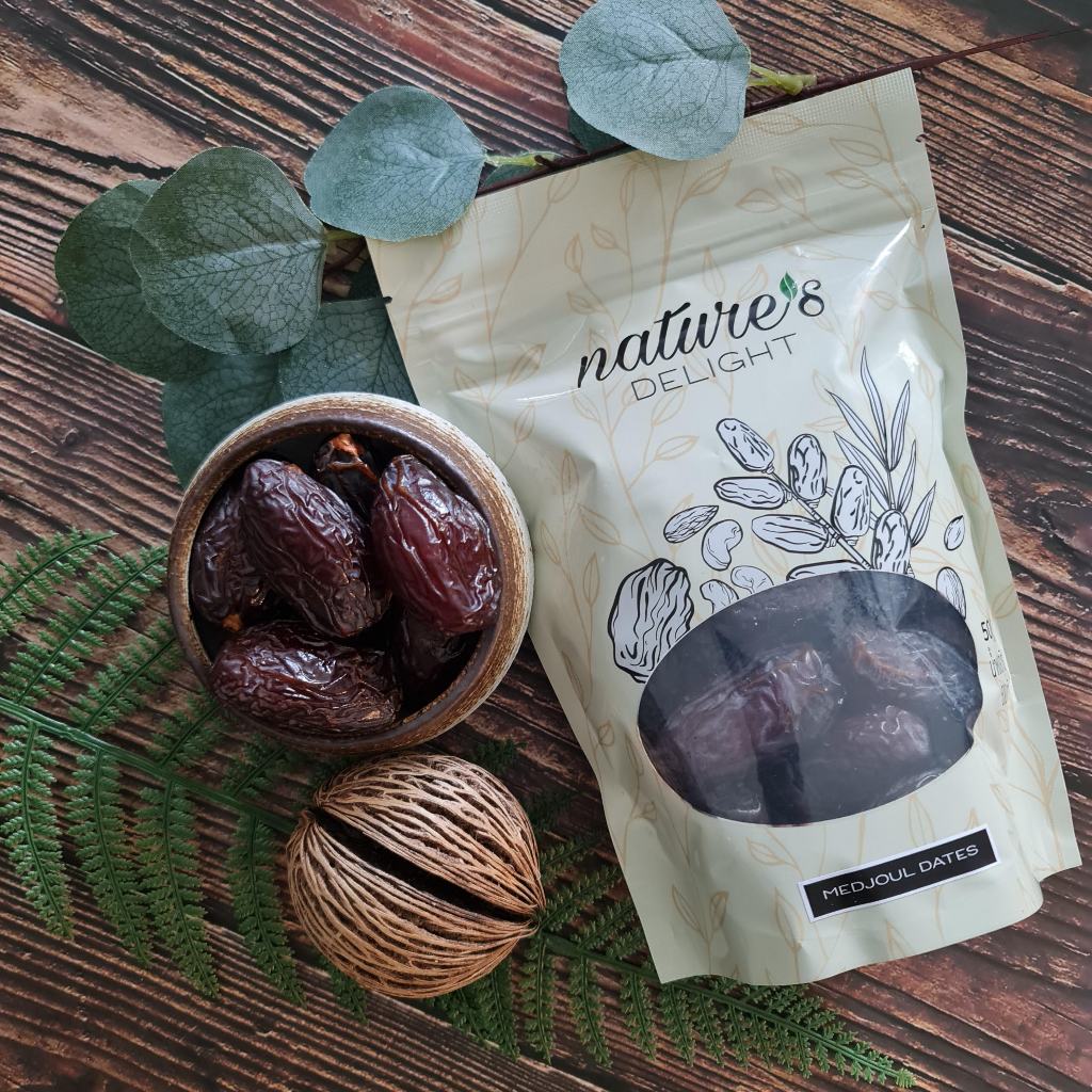 Nature's Delight Dried Medjoul Dates Large  250 g x 2 (500g)  / อินทผลัมแห้งพันธุ์เม็ดจูลใหญ่ 250 กรัม x 2 ถุง (500 กรัม