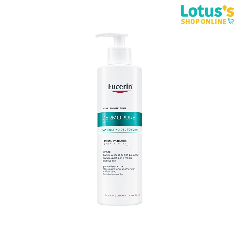 ยูเซอริน เดอร์โมเพียว คลินิคอล คอร์เรคติ้ง เจล ทู โฟม 400 มล. EUCERIN DERMOPURE CLINICAL CORRECTING GEL TO FOAM 400 ML.