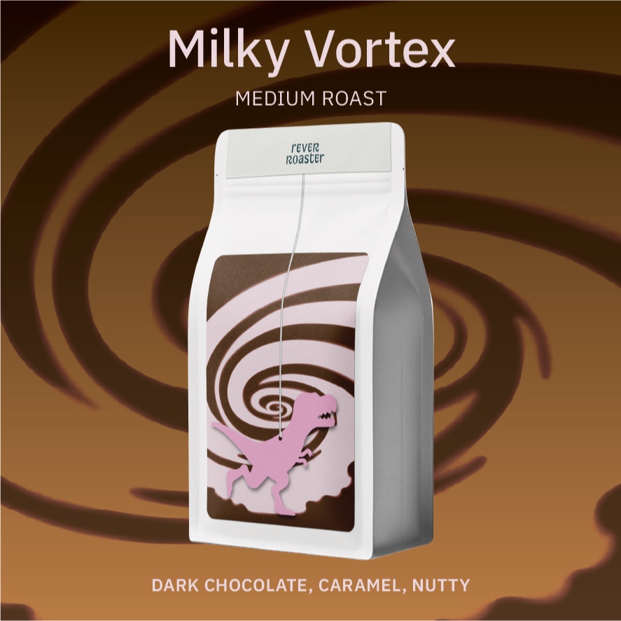 Rêver Roaster | เมล็ดกาแฟคั่วพิเศษ 3 ระดับ Milky Vortex เบลนนอก กลาง,กลางค่อนเข้ม,เข้ม | Signature Blend