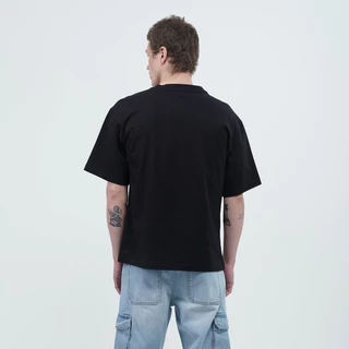 DAVIE JONES [BE FEARLESS] เสื้อยืดผู้ชาย Graphic Oversize Fit T-Shirt สีดำ WA0302