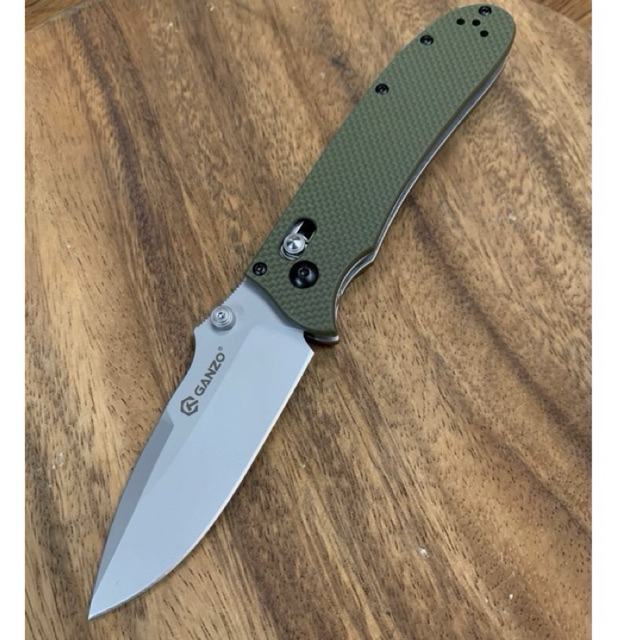 มีดพับ Ganzo G704 ของแท้100%ใบมีดยาว 8.2!ซม. ใบมีด เหล็ก 440C, ความแข็งเหล็ก 58HRC วัสดุด้าม G10