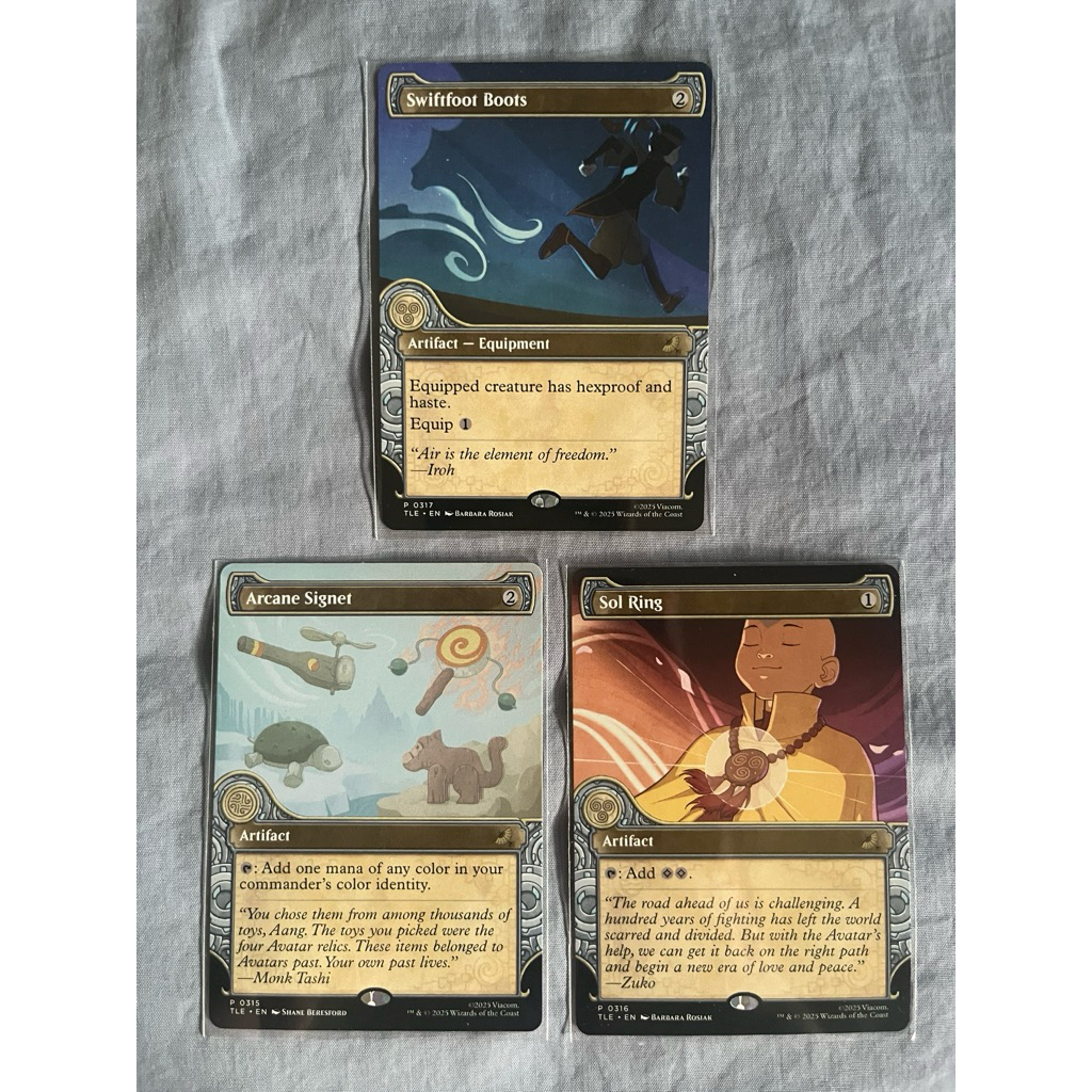 การ์ด MTG Sol Ring Arcane Signet Swiftfoot Boots Artifact Magic the Gathering EDH รุ่น TLE สภาพ Ex-N