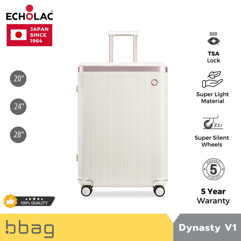 Echolac กระเป๋าเดินทางล้อลาก ขนาด 24 นิ้ว รุ่น Dynasty (PC142A) วัสดุ PC Makrolon เบาพิเศษ ล้อคู่ลื่น TSA