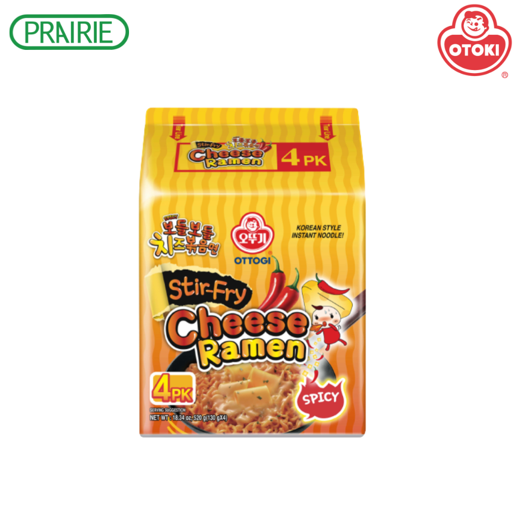 โอโตกิ สเตอร์ฟราย ชีส ราเมง สไปซี่ 130 กรัม (รุ่นแพ็ค 4) l OTTOGI Stir-Fry Cheese Ramen Spicy 130g. (Pack 4)