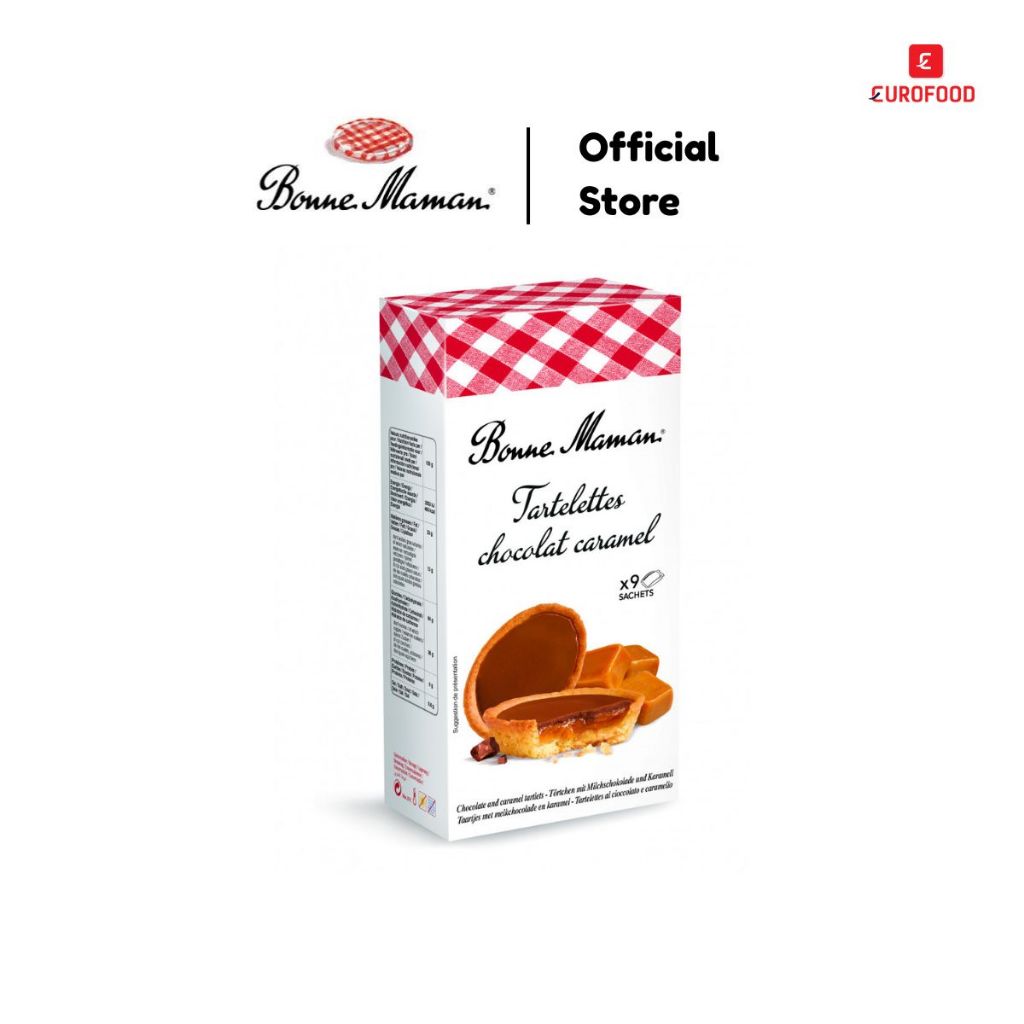 Bonne Maman Chocolate and Caramel Tartlets135G. บอนน์ มาม็อง ทาร์ตช็อกโกแลตและคาราเมล 135 กรัม