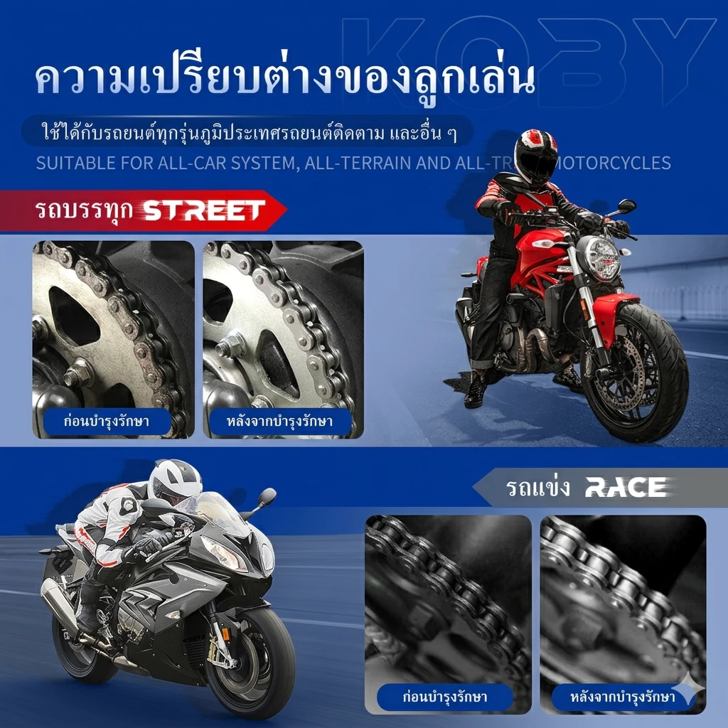KOBY สเปรย์ล้างโซ่ น้ำยาทำความสะอาดโซ่ และ สเปรย์ฉีดโซ่ มอเตอร์ไซค์/บิ๊กไบค์ ขจัดคราบสนิม thumbnail 6