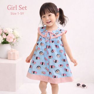 ชุดเดรสเด็กหญิงสไตล์ลูกคุณ ลายซูชิเลิฟเวอร์ ผ้านิ่มสบาย ดีไซ…