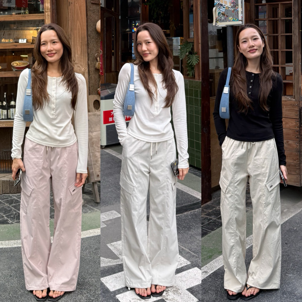 Apparel Story - Taro Cargo Pants กางเกงผ้าร่ม สีน่ารัก