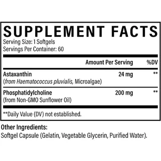 แอสต้าเข้มข้น 24mg Liposomal Antioxidant สูตรดูดซึมดี 60 Softgels (No.765)
