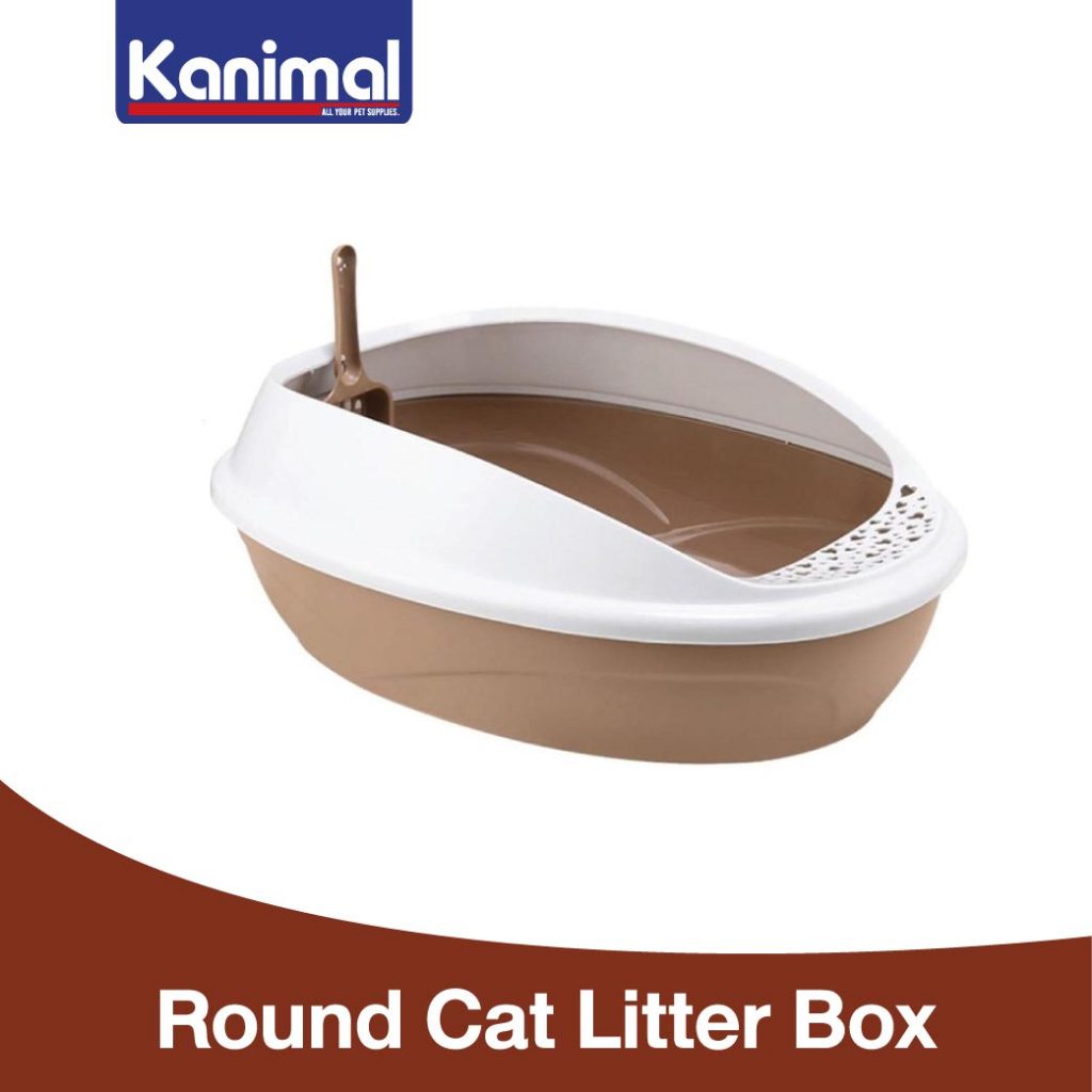 Kanimal Round Cat Litter Box กระบะทรายแมว ห้องน้ำแมว Size M ขนาด 50 x 37 x 18.3 cm.