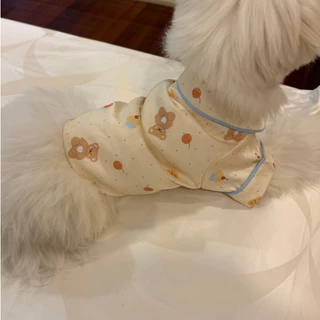 Pet Cotton Shirt เสื้อเชิ้ตสัตว์เลี้ยงผ้าคอตตอน ลายพิมพ์สีพาลเทล ชุดน้องหมา ชุดน้องแมว