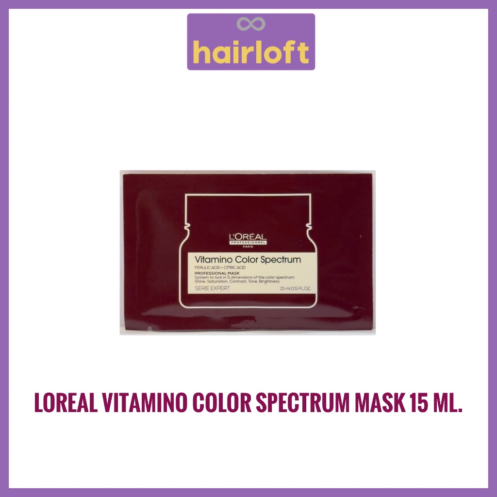 Loreal Vitamino Color Spectrum mask 15ml. ลอรีอัล วิตามิโน สเป็คตรัม มาส์ก สีติดทน รักษาสีผม ผมทำสี ผมแห้ง ผมเงา