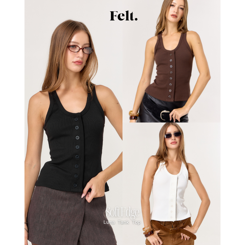 Felt.bkk Luma Tank Top เสื้อกล้ามผ้าร่อง ดีเทลกระดุมหน้า เข้าเอวเพิ่มสัดส่วน