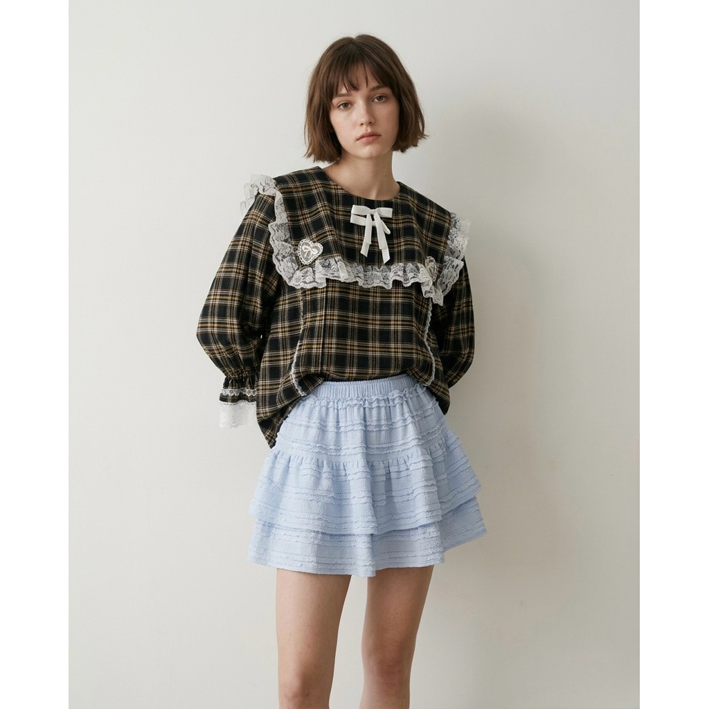 Sister Skirt (soft blue / lavender) ราคา ถูกที่สุด ดีลบีเคเค แกลเลอรีภาพที่ 2