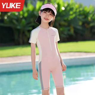 NT Baby - 080 (สินค้าพร้อมส่ง) ชุดว่ายน้ำเด็กแขนสั้นวันพีซ สีฟ้าทะเลสุดคิ้วท์ เกรดพรีเมี่ยม ผ้านุ่มใส่สบาย