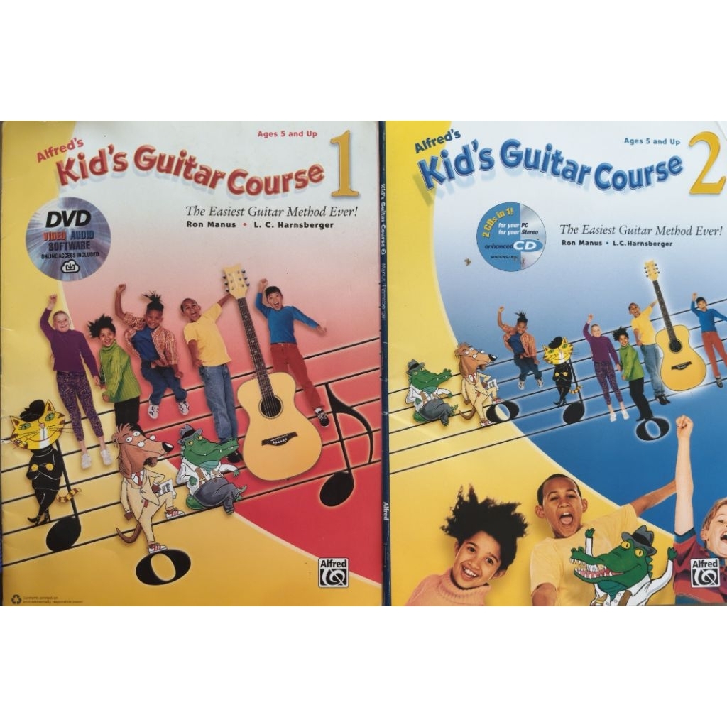 Alfred’s Kid’s Guitar ขายเหมาเล่ม 1 และ 2 The Easiest Guitar Method Ever Ron Manus L.C. Harnsberger 