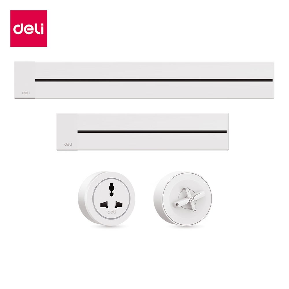 Deli ปลั๊กไฟเลื่อนได้ อแดปเตอร์จ่ายไฟ 2500w สำหรับซ็อกเกตราง 10A หมุนได้ 360 องศา° Adapter