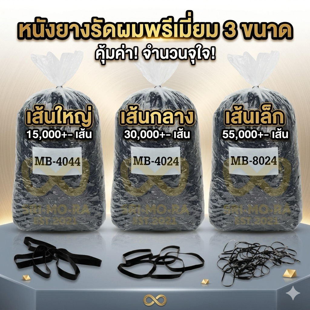 ยางรัดผมสีดำ แบบกิโล แบ่งขาย 200กรัม 500กรัม ขนาดใหญ่และกลาง(ราชบุรีส่งด่วน)