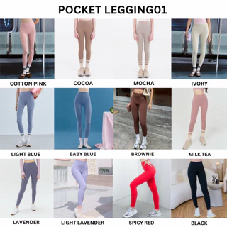 Lunar Gymwear - Pocket Legging - เลกกิ้งเอวสูงปิดสะดือนื้อผ้านุ่มสบายผิวผ้ากระชับยืดหยุ่นได้ดี