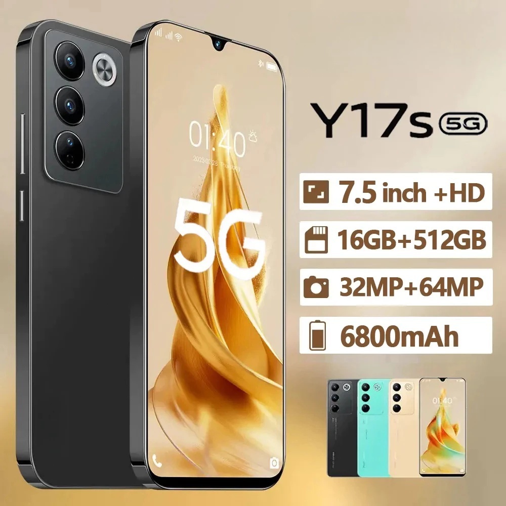 Smartphone Y17s 16GB RAM+512GB ROM 7.5 inch full screen support 2 SIM card android 13.0 support bank