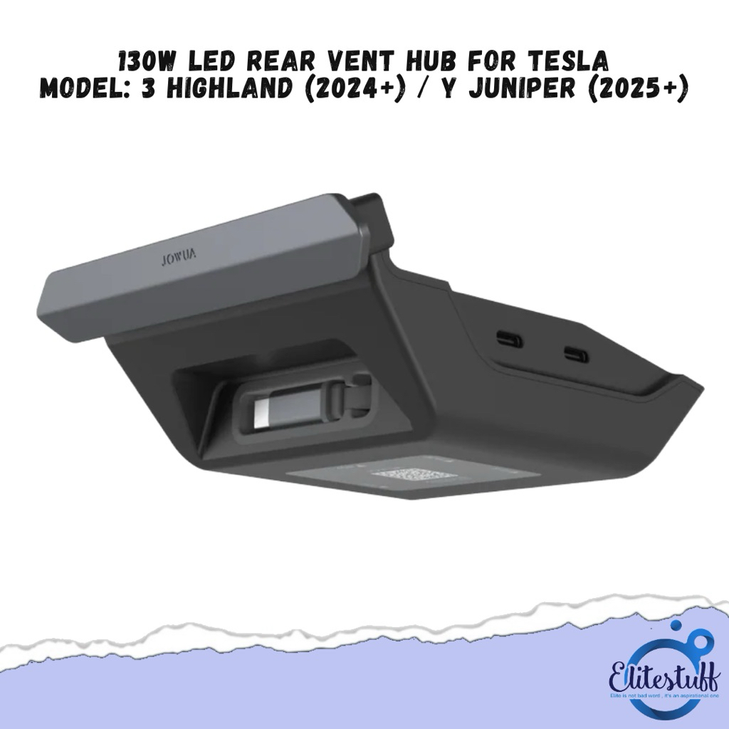 Jowua 130W LED Rear Vent Hub fot Tesla Model: 3 Highland (2024+)/ Y Juniper (2025+)