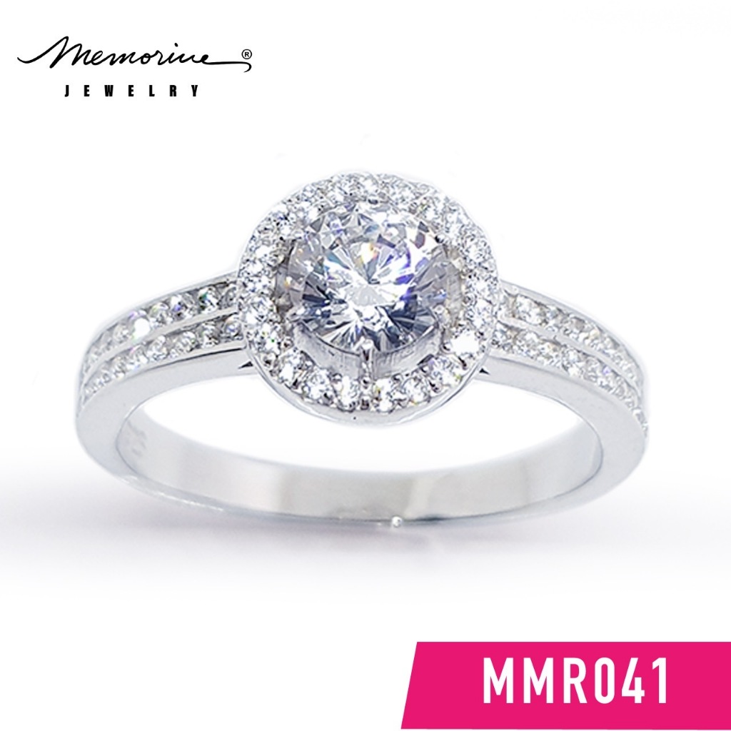 Memorine Jewelry แหวนเงินแท้ 925 ฝังเพชรสวิส (CZ) : MMR041
