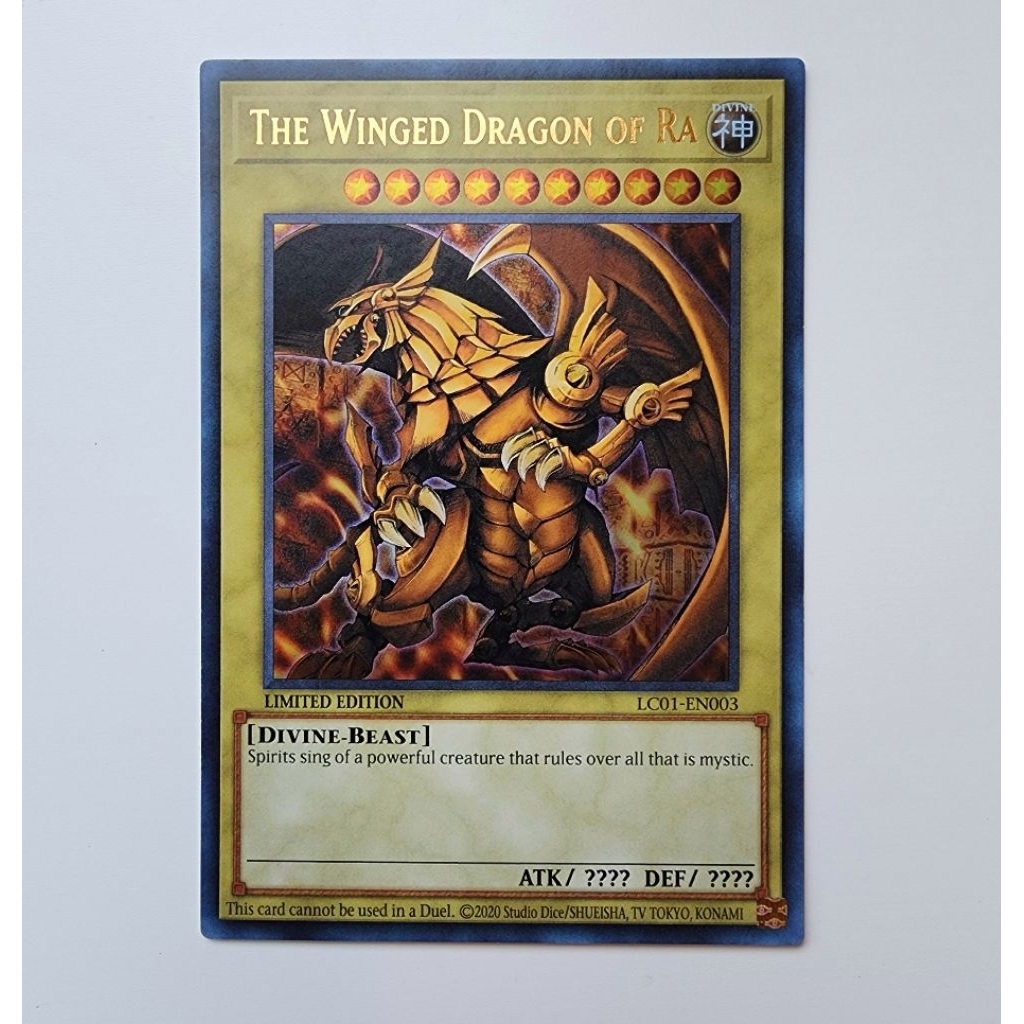 Konami Yugioh การ์ดยูกิ ลิขสิทธิ์แท้ ภาษาอังกฤษ Winged of Ra ระดับ : Ultra Rare รหัส LC01-EN003