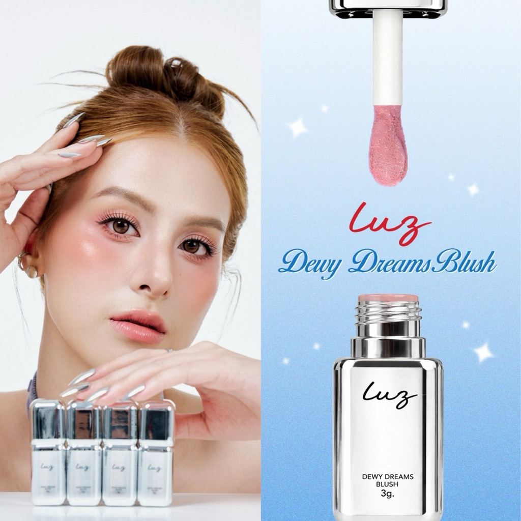 Luz Dewy Dreams blush - บลัชเนื้อลิควิด ติดทน สีชัด ทาได้ทั้งแก้มและตา