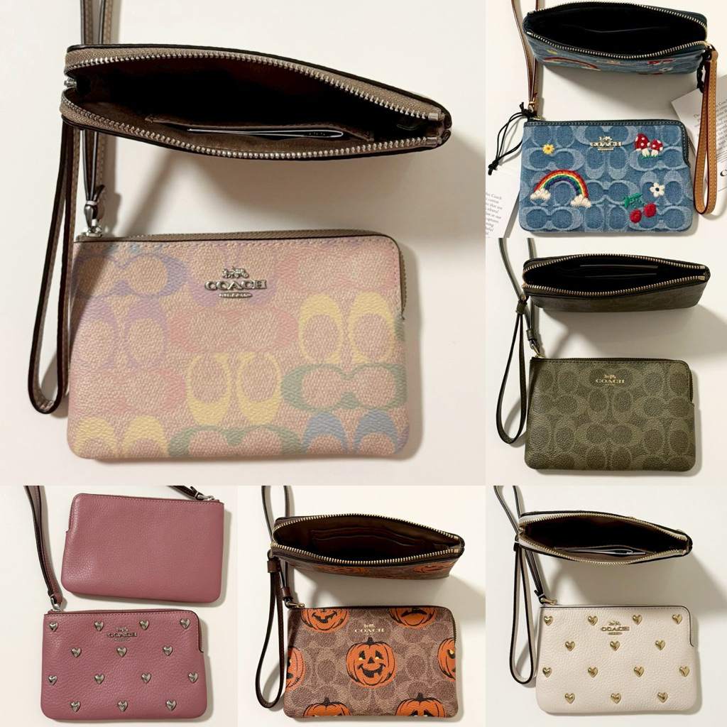 🌟พร้อมส่ง🌟ของแท้💯เลือกลายด้านใน💗CORNER ZIP WRISTLET คล้องมือ 1 ซิป S