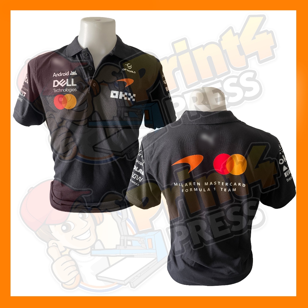 Polo คอปกสีดำ เมอซิเดส McLaren F1 2026 เสื้อเชิ๊ต เสื้อคอปก เสื้อ shirt 100% Cotton ผ้าคอตตอน100%