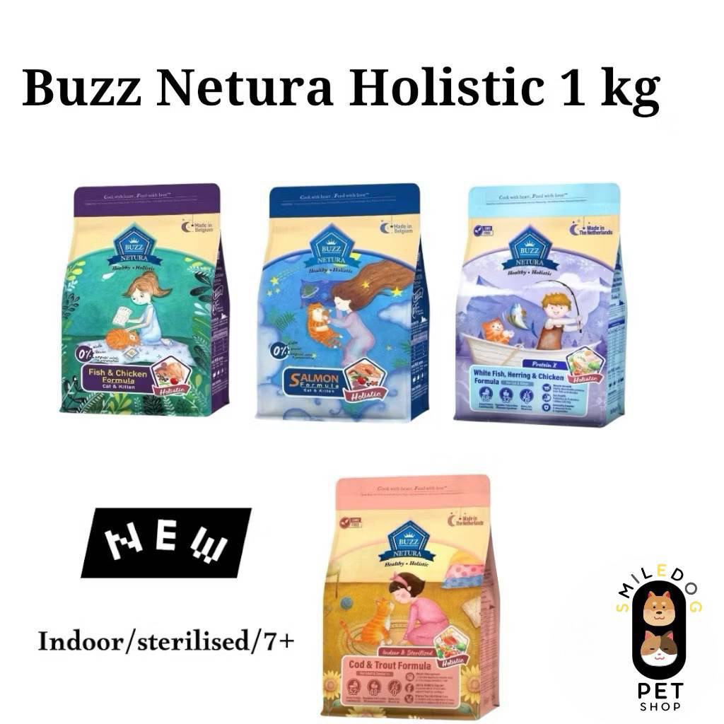 (1 kg.) Buzz Netura/Protein X /7+ อาหารแมวเกรดพรีเมี่ยมโฮลิสติก-เกรนฟรี สำหรับแมวทุกช่วงวัย ขนาด 1 กิโลกรัม