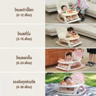 เก้าอี้โยกเด็ก เปลโยกเด็ก มีของเล่น มีล้อ ร่มเงา เข็นลากได้ ถาดกว้าง รับน้ำหนักได้ 25กิโล สามารถใช้เป็นที่นอนหรือเก้าอี้
