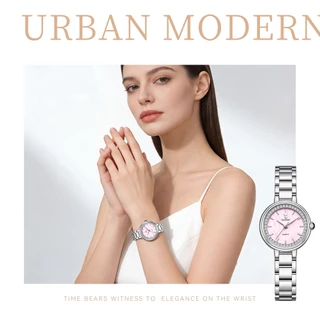 PLAYBOY นาฬิกา ผู้หญิง watch 100% ของแท้ ควอตซ์ สายสเตนเลส แฟชั่น ความสง่างาม สีชมพู 3536