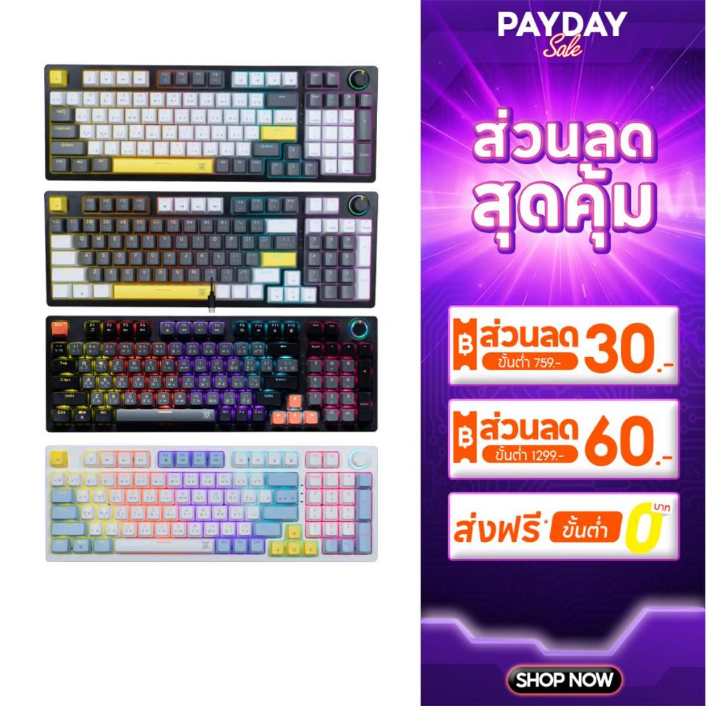 NUBWO คีย์บอร์ดเกมมิ่ง  Mechanical MINI RGB CIY Switch มีให้เลือก 4 สี 2 Layout  รุ่น X801