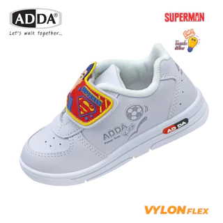 ADDA รองเท้านักเรียนสีขาว ลาย SUPERMAN ลิขสิทธิ์แท้ รุ่น 41N25C1B1 (ไซส์ 25-35)