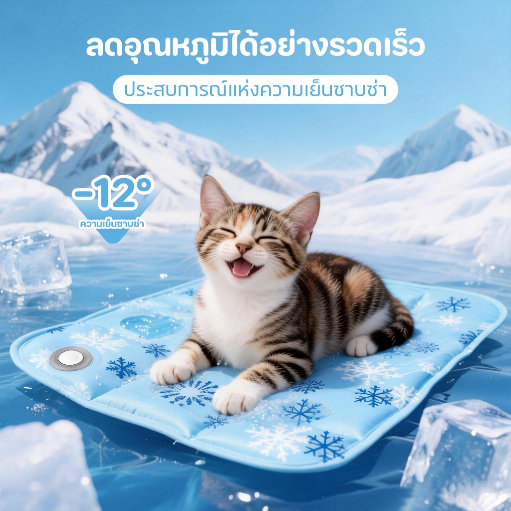 TUBI🐶Pet ice mat🐱ที่นอนเย็น แผ่นทำความเย็น ที่นอนสัตว์เลี้ยง แผ่นระบายความร้อนสำหรับสัตว์เลี้ยง