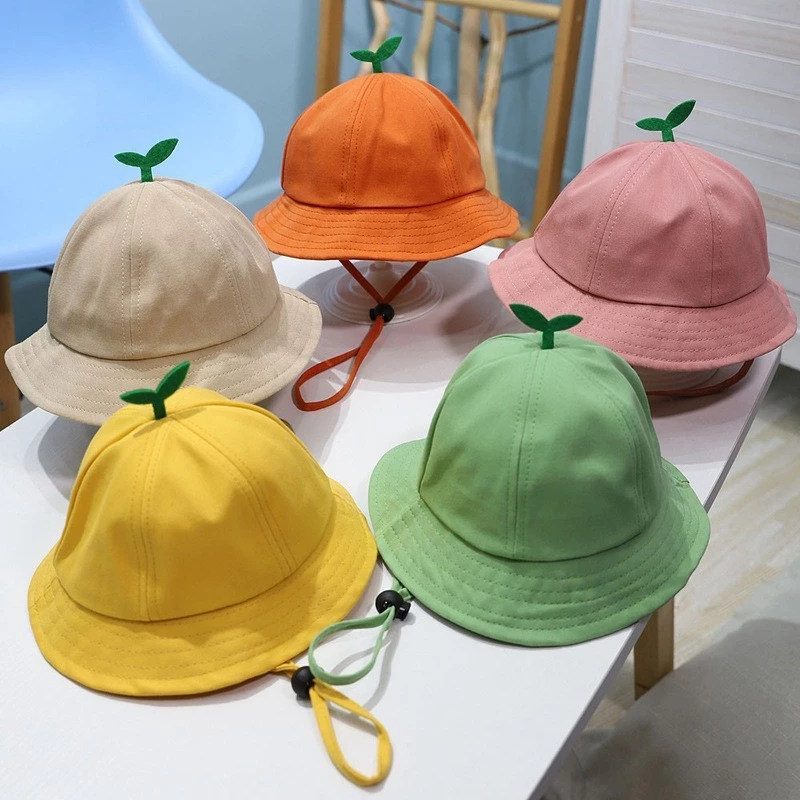 หมวกกันแดดเด็ก สีพื้น ระบายอากาศได้ดี