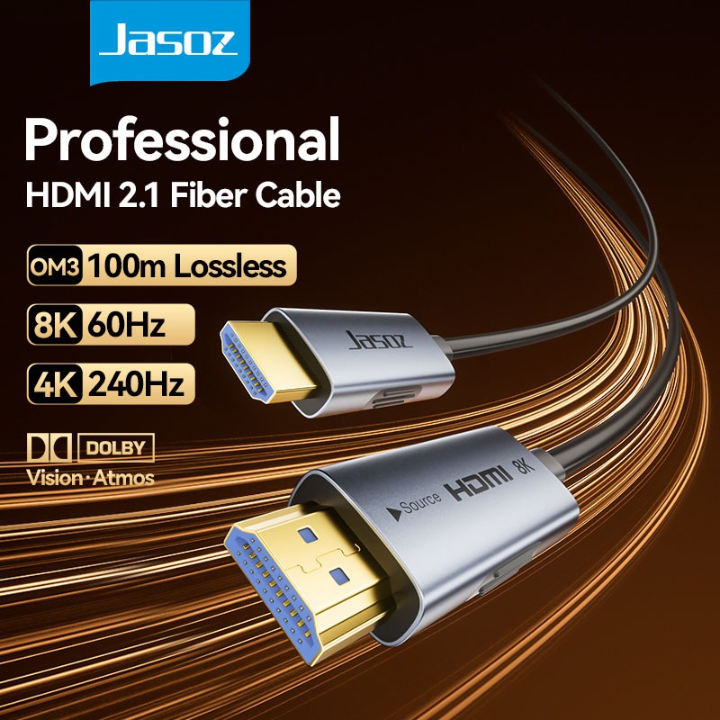 ⚡ส่งจาก กทม⚡Jasoz สาย Fiber Optical HDMI 2.1 Cable,8K/60Hz 4K/240Hz ความยาว 5-30m,รับประกัน 1 ป