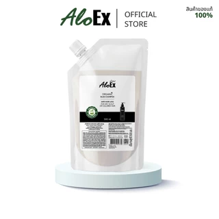 AloEx Organic Black Shampoo Refill แชมพูลดผมร่วง สร้างผมใหม่ สำหรับผมแห้งเสีย-ผมทำสี ถุงเติม รีฟิล