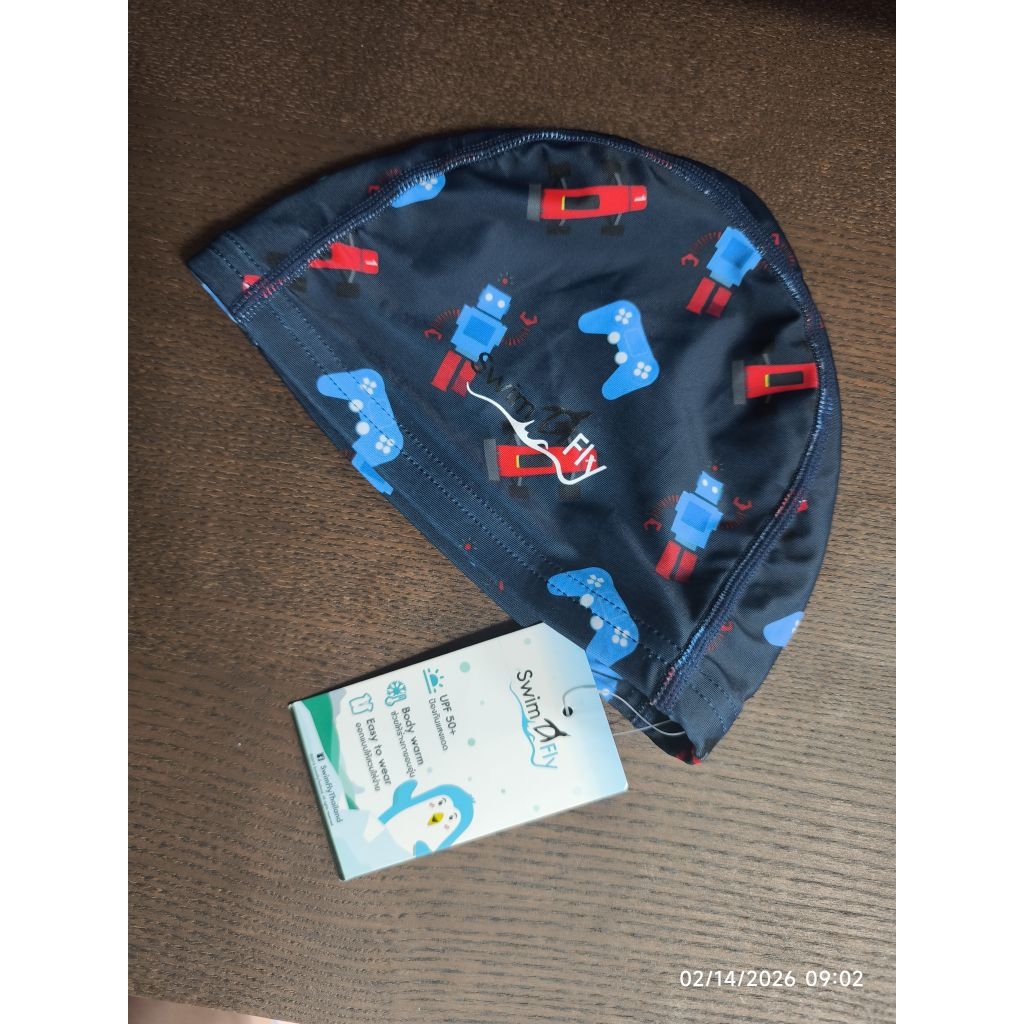 🍂 หมวกคลุมผมว่ายน้ำเด็ก หมวกว่ายน้ำเด็ก หมวกว่ายน้ำ แบรนด์ Swimfly