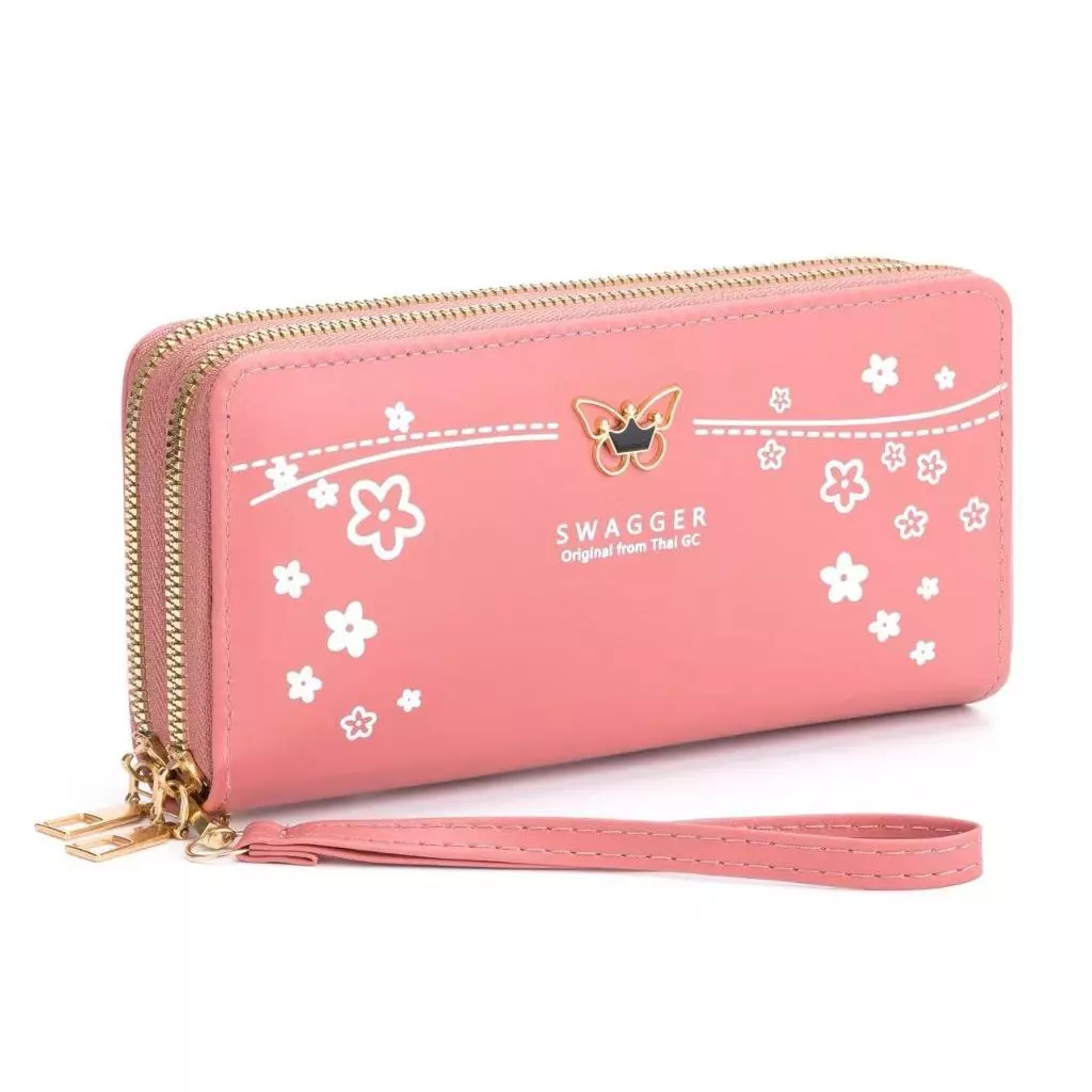 กระเป๋าสตางค์ใบยาว Butterfly(GC-035) จุเงินได้เยอะมาก 2 ซิป