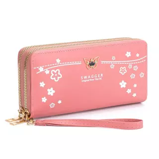กระเป๋าสตางค์ใบยาว Butterfly(GC-035) จุเงินได้เยอะมาก 2 ซิป