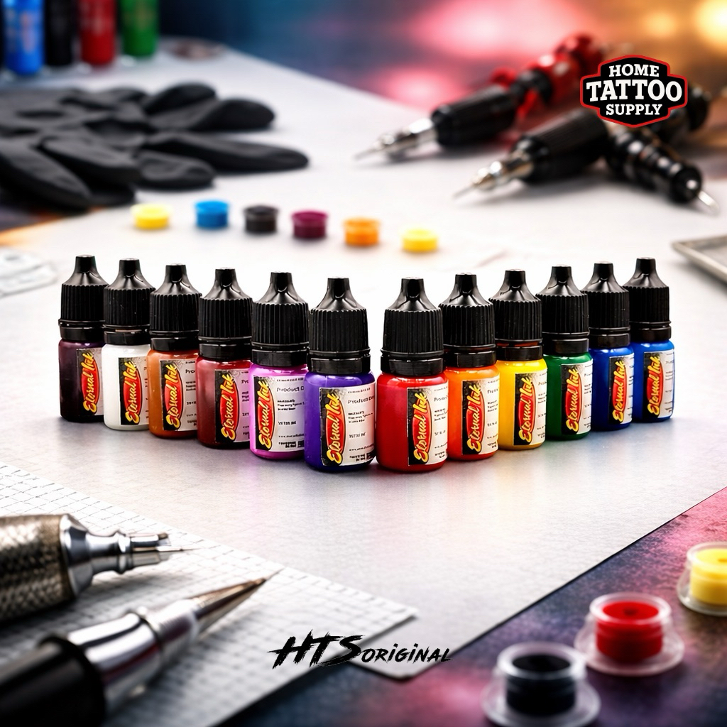 สีสักลาย Eternal แท้ (แบ่งขวด) เซ็ต 5 / 7 / 12 สี หมึกสักคุณภาพสำหรับช่างสัก Tattoo Ink(สินค้าแบ่งขาย)