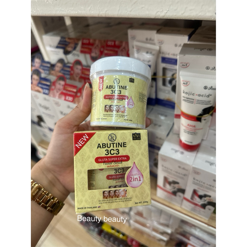 Vivi Abutine 3c3 Gluta Super Extra Factal Scrub 200g. สครับผิวหน้า
