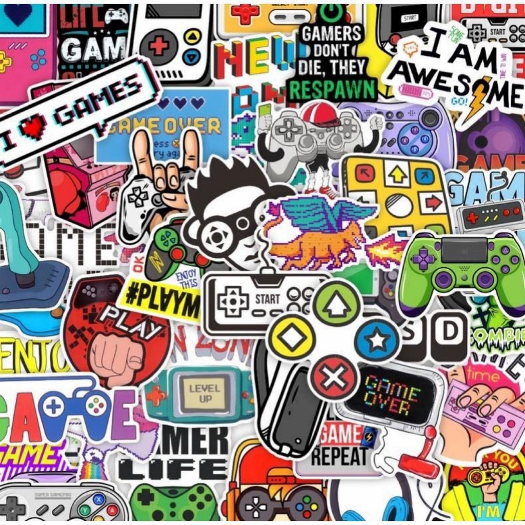 🧡พร้อมส่ง🧡gameboy Japan nintendo SWITCH 90s 80s ซูเปอร์มาริโอ โดเรม่อน 50แผ่น sticker สติ๊กเกอร์