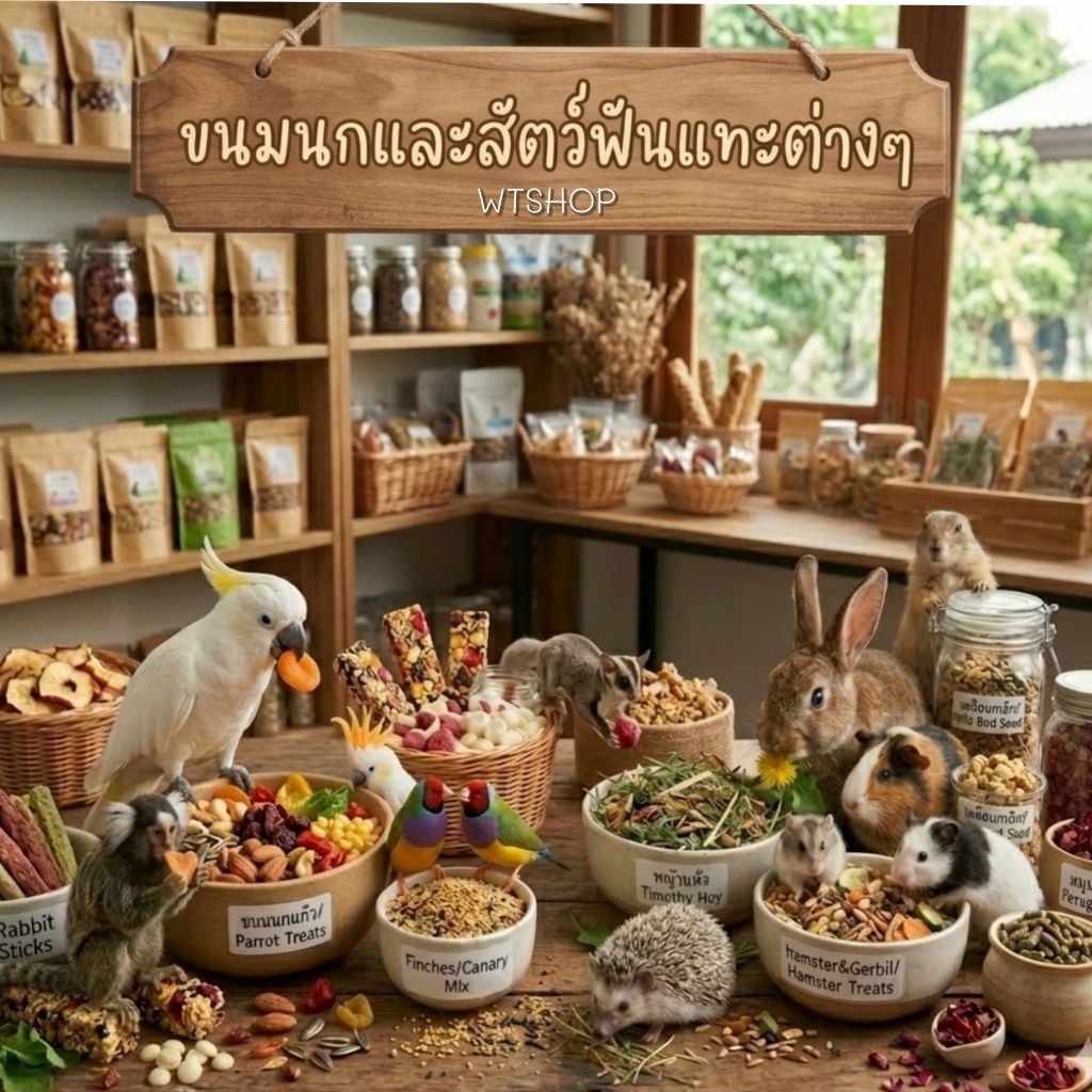 ขนมและอาหารทานเล่นสำหรับนก สัตว์ฟันแทะ และสัตว์เล็กต่างๆ แฮมสเตอร์ กระรอก ชูการ์ ดอร์เมาส์ เม่นแคระ